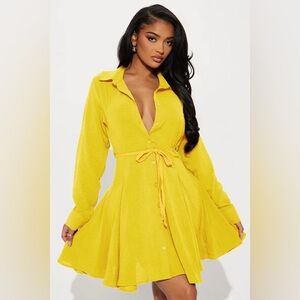 Gloria Tie Waist Mini Shirt Dress